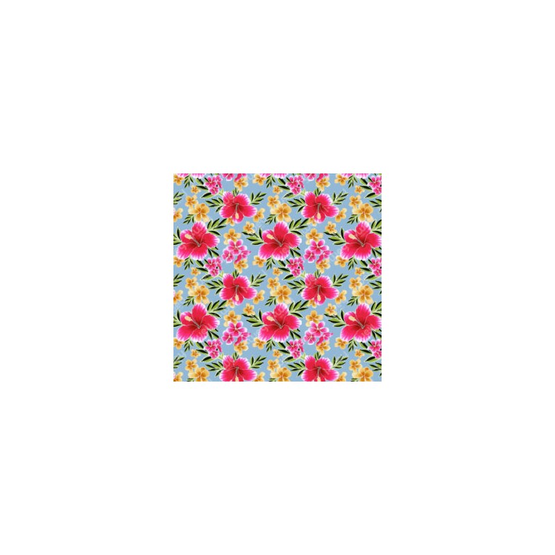 Estampado Flores Hawai Cielo