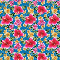 Estampado Flores Hawai Azul